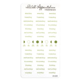 Stickers - Typewriter Days Weekly - Green - 1 - The Well-Appointed Desk - Tidformera