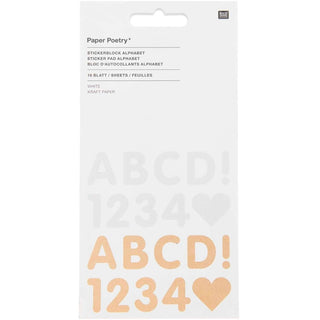 Stickersblock Paper Poetry Alfabetet - White/Craft - 1 - Rico Design - Tidformera