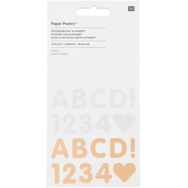 Stickersblock Paper Poetry Alfabetet - White/Craft - 1 - Rico Design - Tidformera