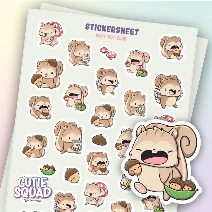 Stickersheet CutieSquad - Cozy Nut Club – Tidformera