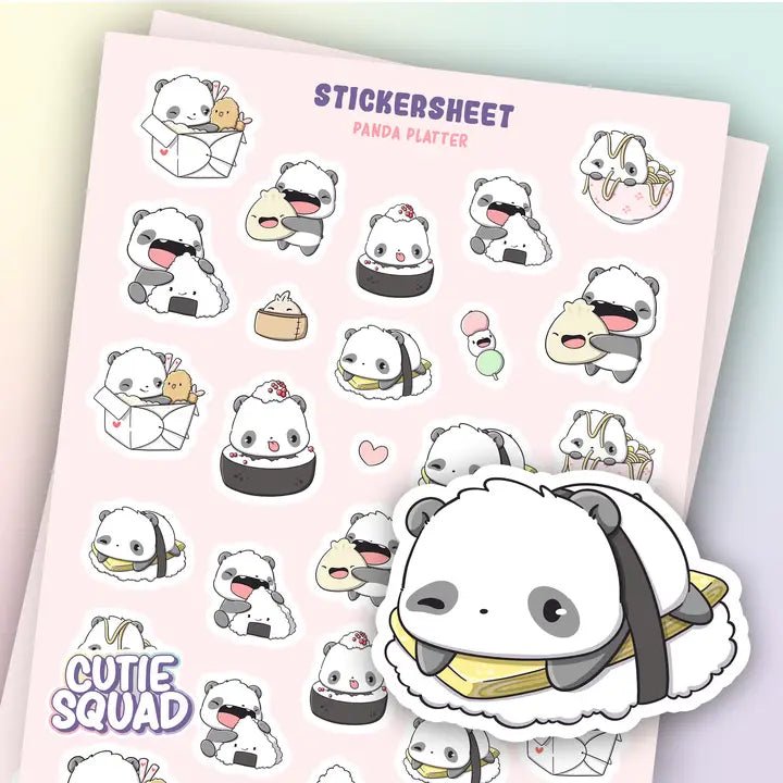 Stickersheet CutieSquad - Panda Platter – Tidformera