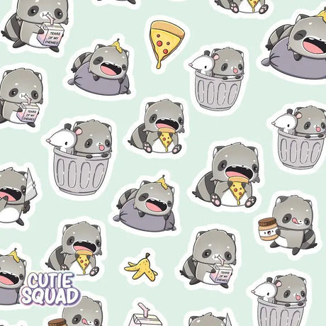 Stickersheet CutieSquad - Wacky Raccoons - 2 - CutieSquad - Tidformera