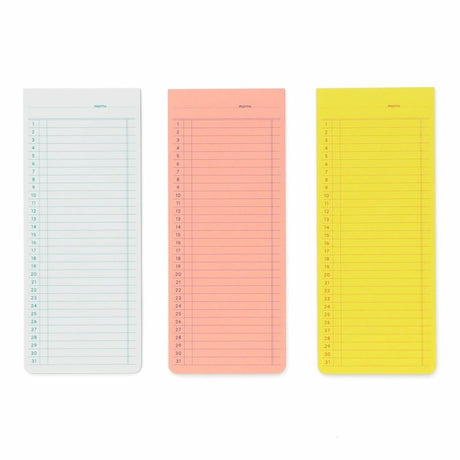 Sticky Memo Pad - Monthly - White - 3 - Penco - Tidformera