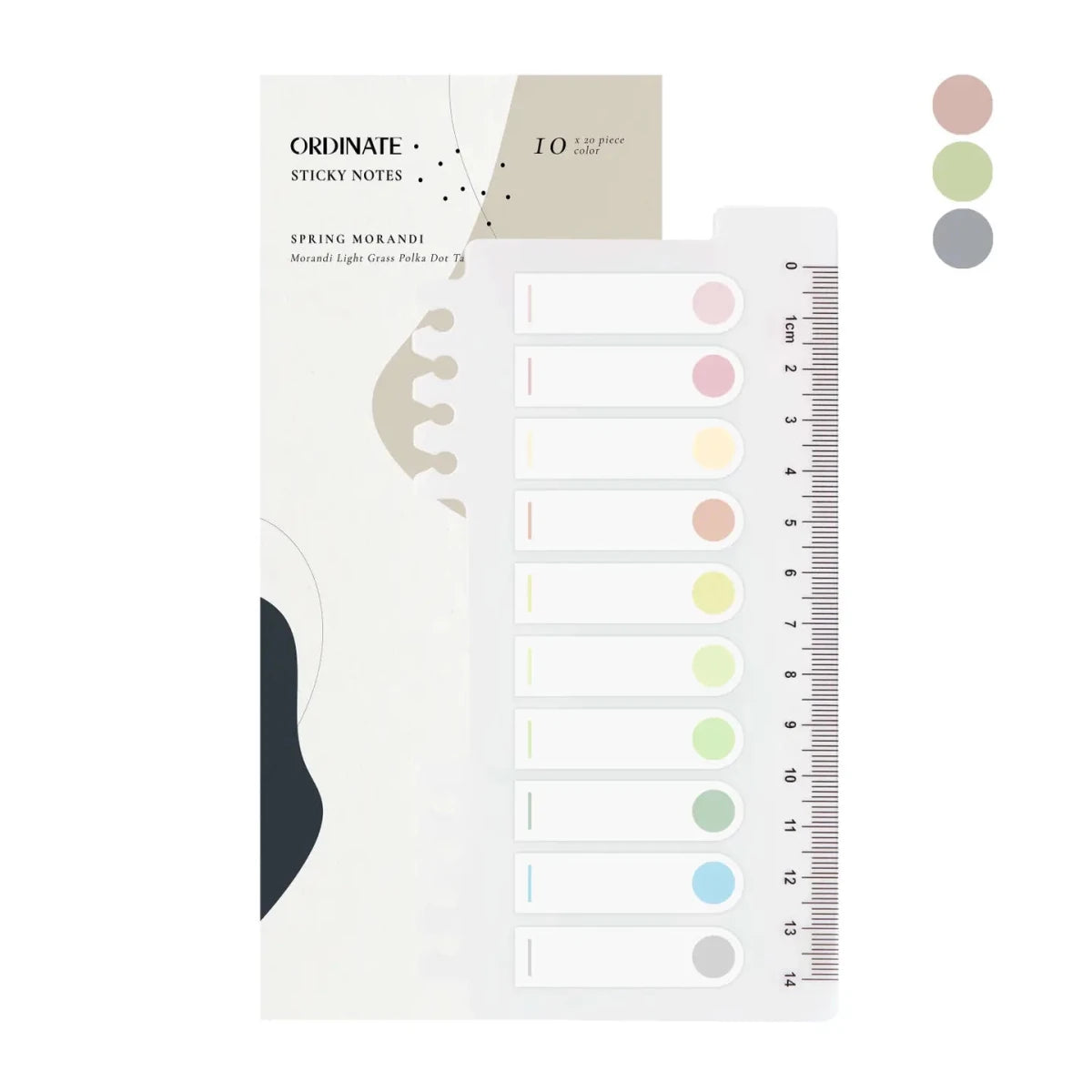Sticky Notes 10 färger - Semicircle Design - Spring Morandi - 1 - Ordinate - Tidformera