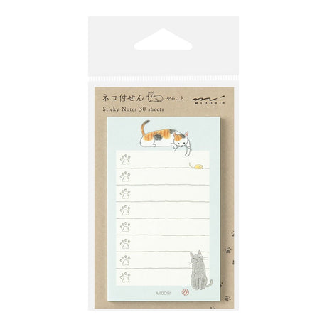 Sticky Notes To Do Cat Green - Midori - Tidformera