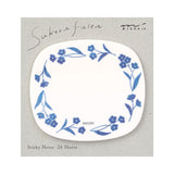 Sticky Notes Transparency Blue Flowers - Midori - Tidformera