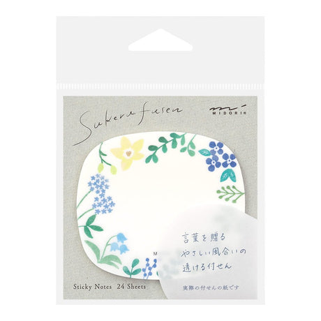 Sticky Notes Transparency Wild Flowers - Midori - Tidformera