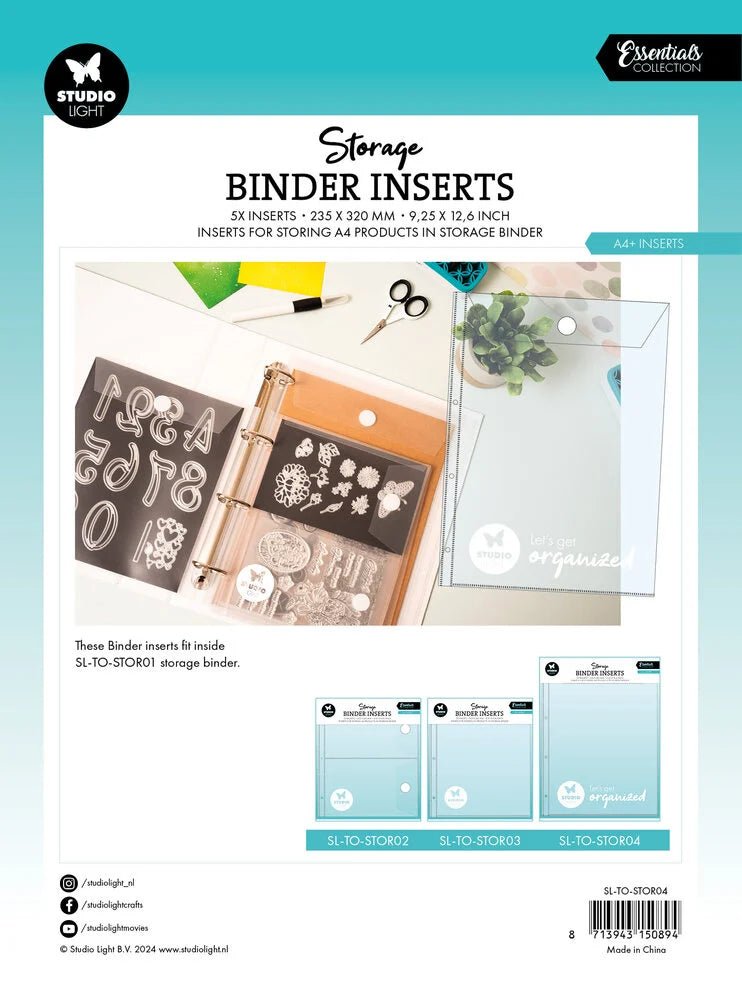 Storage Binder Inserts A4+ 5 - pack - 2 - Studio Light - Tidformera