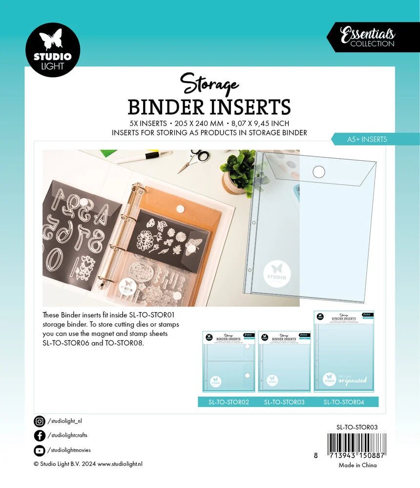 Storage Binder Inserts A5+ 5 - pack - 2 - Studio Light - Tidformera