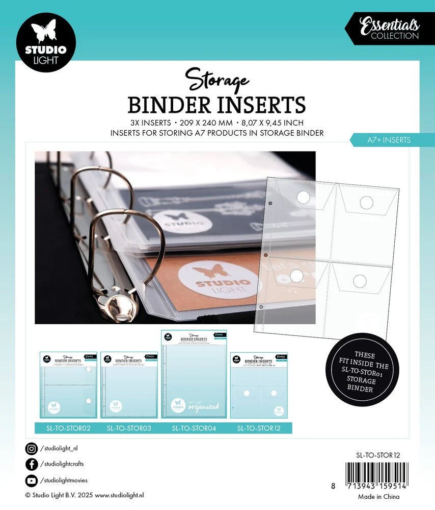 Storage Binder Inserts A7+ 3 - pack - 2 - Studio Light - Tidformera