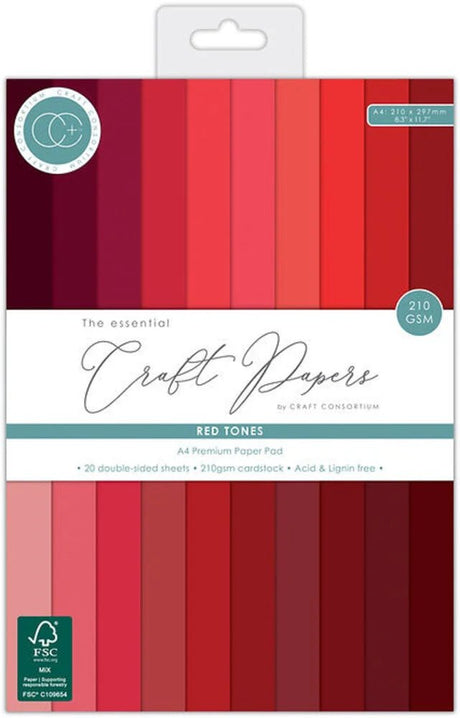 The Essential Craft Papers - Red Tones - 1 - Craft Consortium - Tidformera