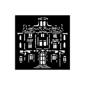 Thick Stencil 12 x 12 cm - Art of Travelling - Palace - 1 - Stamperia - Tidformera