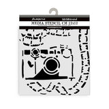 Thick Stencil 12 x 12 cm - Art of Travelling - Photography - Stamperia - Tidformera