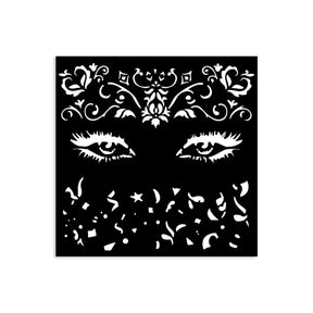 Thick Stencil 12 x 12 cm - Masquerade - Eyes från Stamperia. Stencil med ögon. - Tidformera