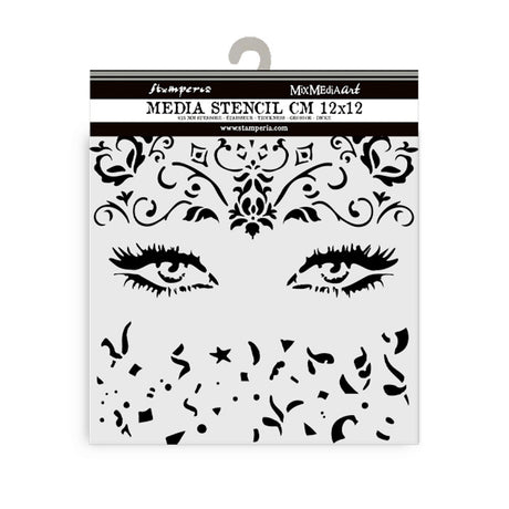 Thick Stencil 12 x 12 cm - Masquerade - Eyes - 2 - Stamperia - Tidformera