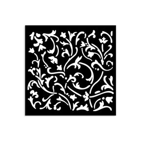 Thick Stencil 12 x 12 cm - Masquerade - Ornaments -från Stamperia. Stencil med rankor - Tidformera