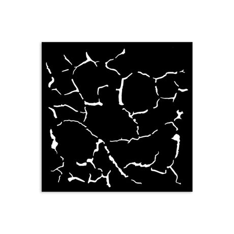 Thick Stencil 12 x 12 cm - Silent Sea - Crackle Pattern - 2 - Stamperia - Tidformera