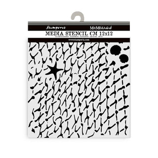 Thick Stencil 12 x 12 cm - Silent Sea - Net från Stamperia - Tidformera