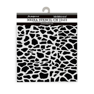 Thick Stencil 12 x 12 cm - Silent Sea - Stones Pattern från Stamperia - Tidformera