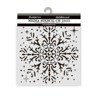 Thick Stencil 12 x 12 cm - The Owl's House - Snowflake - 1 - Stamperia - Tidformera