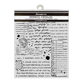 Thick Stencil 12 x 25 cm - Cozy Family - Letters - 1 - Stamperia - Tidformera