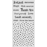 Thick Stencil 12 x 25 cm - Cozy Family - Writings and Dots - 2 - Stamperia - Tidformera