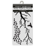 Thick Stencil 12 x 25 cm - Dewdrops - Branches - Stamperia - Tidformera