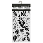 Thick Stencil 12 x 25 cm - Flowers and Poems - Mixed Leaves - 1 - Stamperia - Tidformera