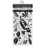 Thick Stencil 12 x 25 cm - Flowers and Poems - Mixed Leaves - 1 - Stamperia - Tidformera
