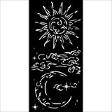 Thick Stencil 12 x 25 cm - Masquerade - Sun And Moon - 1 - Stamperia - Tidformera