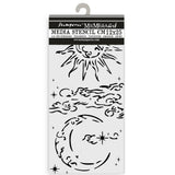 Thick Stencil 12 x 25 cm - Masquerade - Sun And Moon - 2 - Stamperia - Tidformera