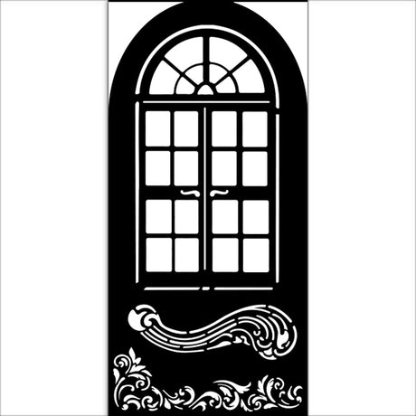 Thick Stencil 12 x 25 cm - Masquerade - Window - 1 - Stamperia - Tidformera