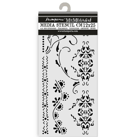 Thick Stencil 12 x 25 cm - Old Lace - Borders - 2 - Stamperia - Tidformera