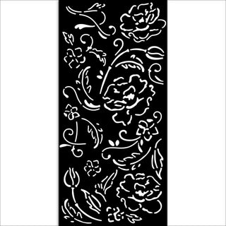 Thick Stencil 12 x 25 cm - Old Lace - Flowers - 1 - Stamperia - Tidformera