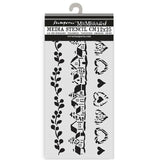 Thick Stencil 12 x 25 cm - The Owl's House - 3 stripes - 1 - Stamperia - Tidformera