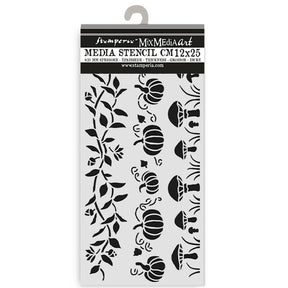 Thick Stencil 12 x 25 cm - Whispering Woods - 3 Stripes - 1 - Stamperia - Tidformera