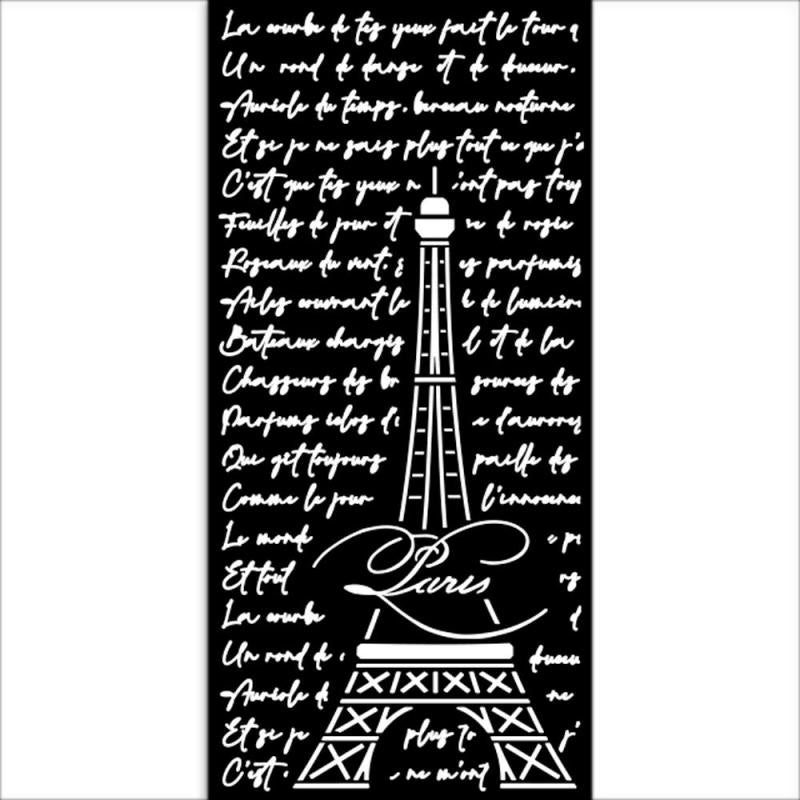 Thick Stencil 12 x 25 cm - Create Happiness Oh lá lá - Tour Eiffel - 2 - Stamperia - Tidformera