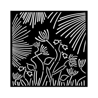Thick Stencil 18 x 18 cm - Forest - Abstract Flowers - 1 - Stamperia - Tidformera
