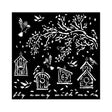 Thick Stencil 18 x 18 cm - Garden - Nests - 1 - Stamperia - Tidformera