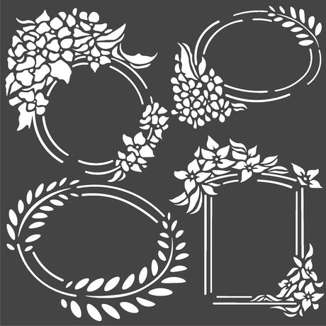 Thick Stencil 18 x 18 cm - Labels - 2 - Stamperia - Tidformera