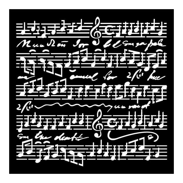 Thick Stencil 18 x 18 cm - Music Scores - 1 - Stamperia - Tidformera