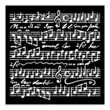 Thick Stencil 18 x 18 cm - Music Scores - 1 - Stamperia - Tidformera