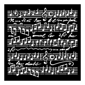 Thick Stencil 18 x 18 cm - Music Scores - 1 - Stamperia - Tidformera