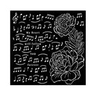 Thick Stencil 18 x 18 cm - Precious - Music and Peony - 1 - Stamperia - Tidformera