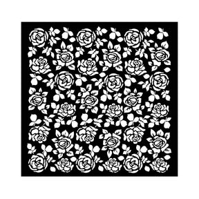 Thick Stencil 18 x 18 cm - Precious - Roses Pattern - 1 - Stamperia - Tidformera
