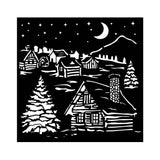 Thick Stencil 18 x 18 cm - The Owl's House - Cottage - 2 - Stamperia - Tidformera