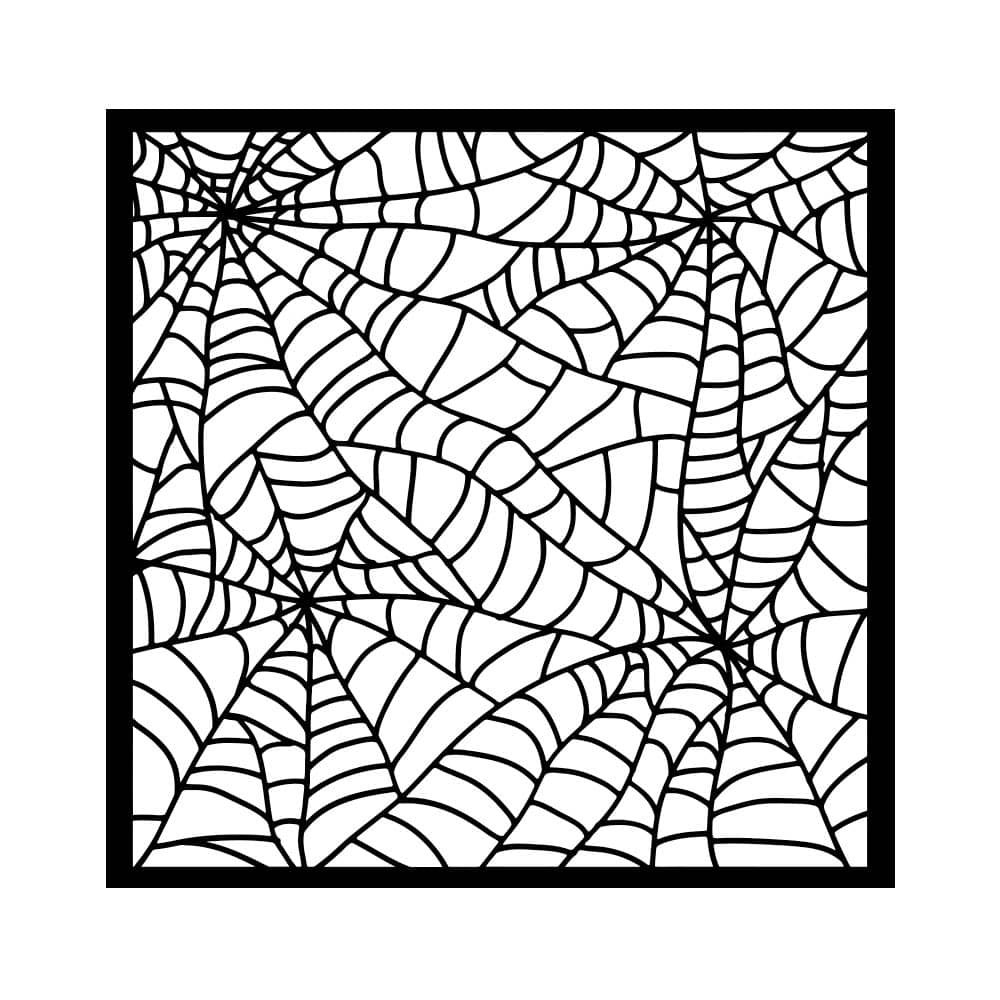 Thick Stencil 18 x 18 cm - Whispering Woods - Spider Pattern - 2 - Stamperia - Tidformera