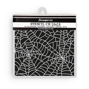 Thick Stencil 18 x 18 cm - Whispering Woods - Spider Pattern - 1 - Stamperia - Tidformera