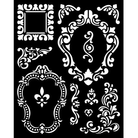 Thick Stencil 20 x 25 cm - Alice Frames - 1 - Stamperia - Tidformera