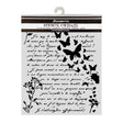 Thick Stencil 20 x 25 cm - Flowers and Poems - Letter and Butterflies - 1 - Stamperia - Tidformera